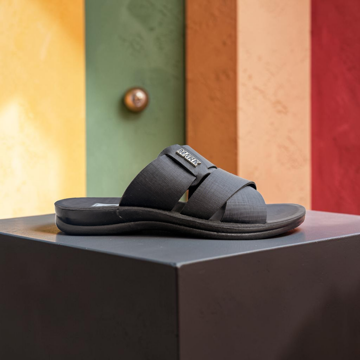 Men’s Premium Black Cross Strap Sandal – Stylish Comfortable Casual Slipper - 8646026