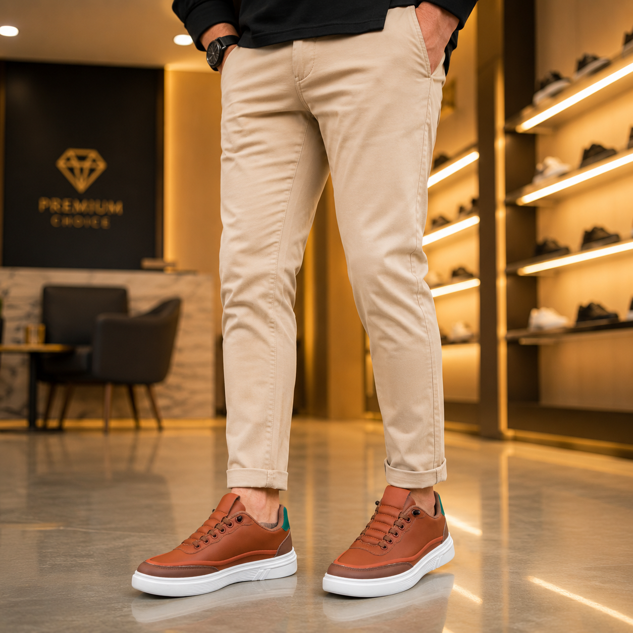 Rust Battalion Men’s Premium Casual Sneakers – 327 Rust