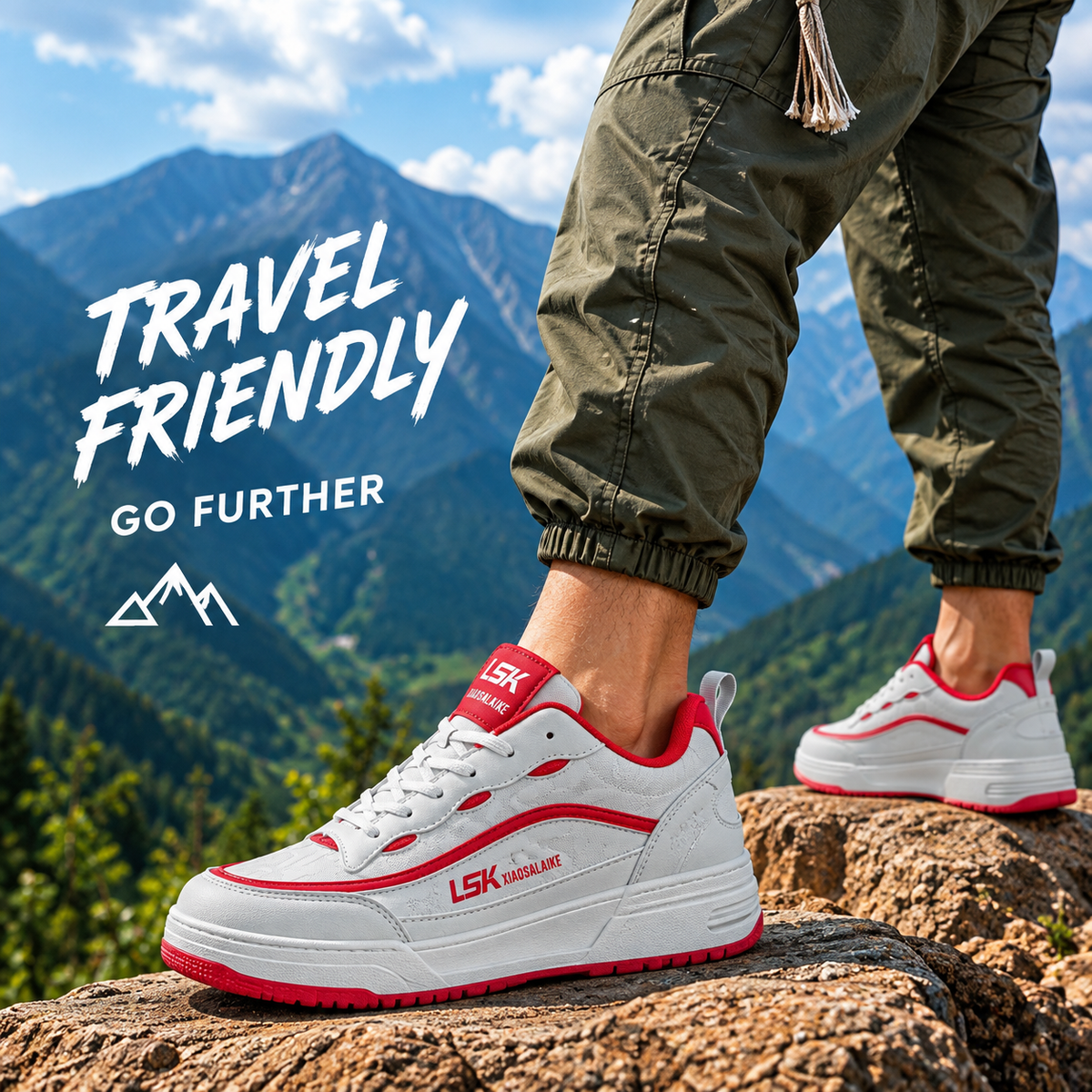 গ্রে & রেড | Men’s Premium Casual Sneakers – 322 RED & Gray