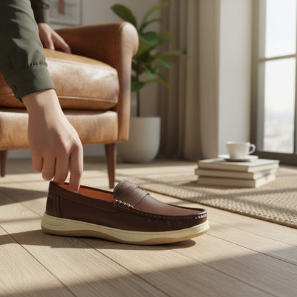 105 Rust Men’s Loafers – Premium Casual Shoe Medicated Insole