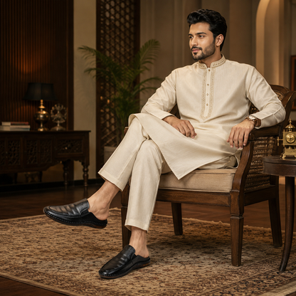 জেলি সোল Black Men’s Half Shoe – ডক্টর মেডিকেটেড ইনসোল -107