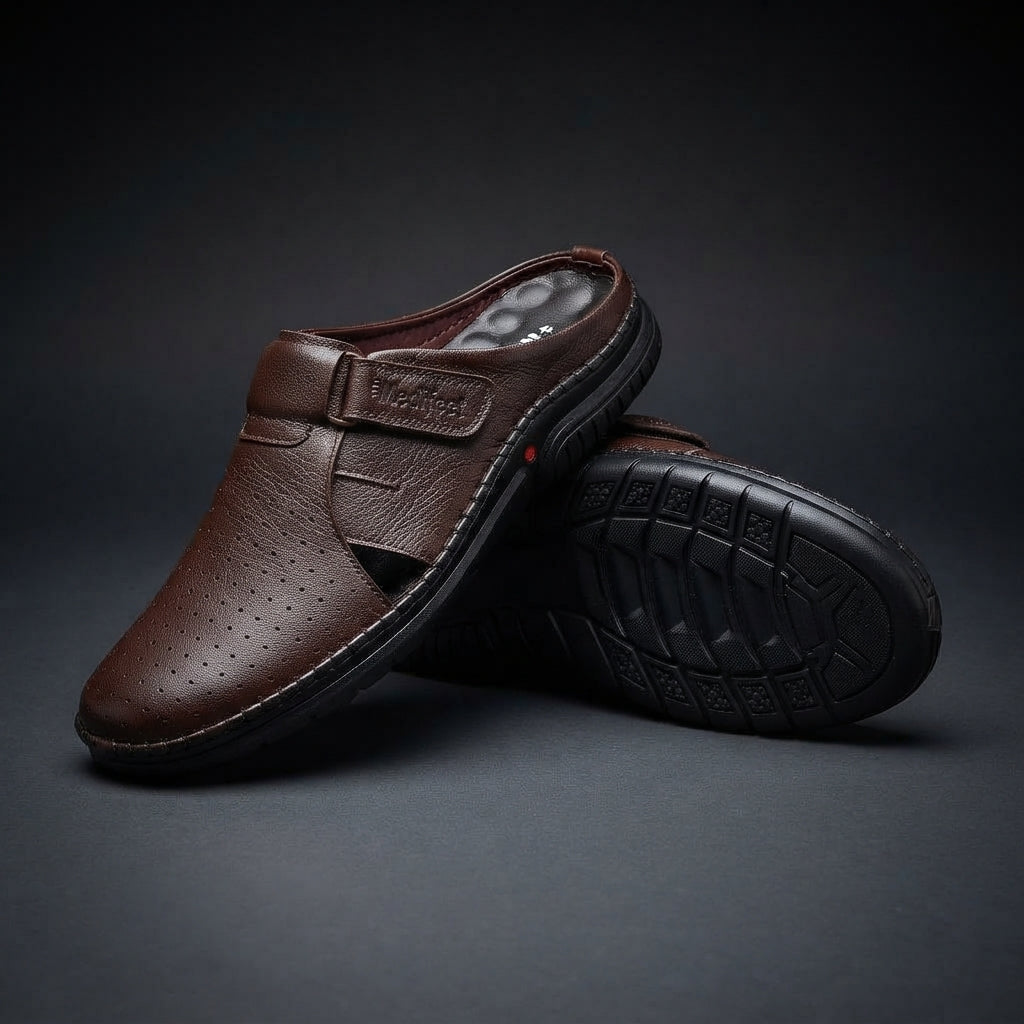 Men's Chocolate Leather Slip-On Loafer | Comfort Casual Shoes-111