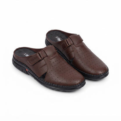 Men's Chocolate Leather Slip-On Loafer | Comfort Casual Shoes-111