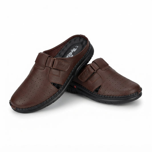 Men's Chocolate Leather Slip-On Loafer | Comfort Casual Shoes-111