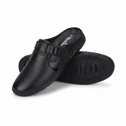 Men's Black Leather Slip-On Loafer | Comfort Casual Shoes-111