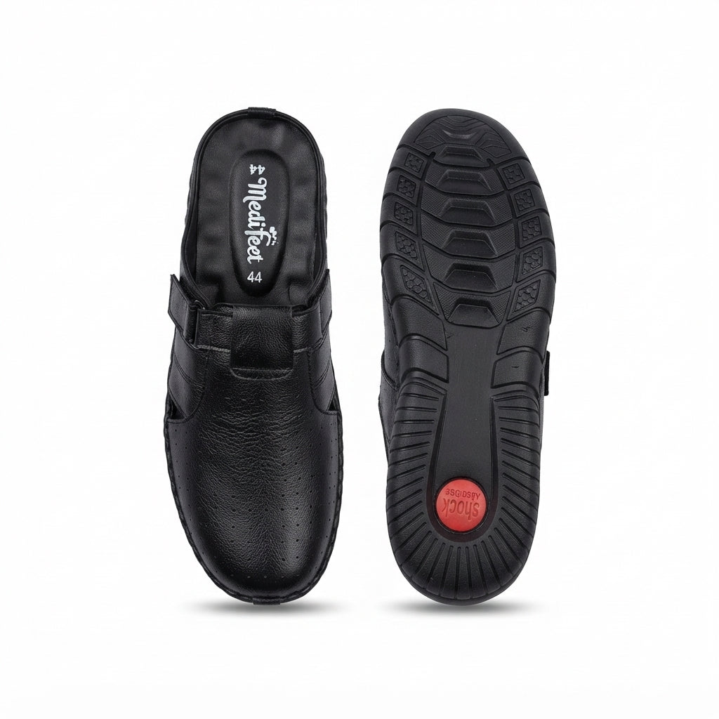 Men's Black Leather Slip-On Loafer | Comfort Casual Shoes-111