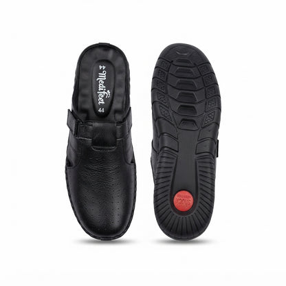 Men's Black Leather Slip-On Loafer | Comfort Casual Shoes-111