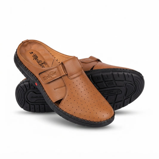 Men's Brown Leather Slip-On Loafer | Comfort Casual Shoes-111