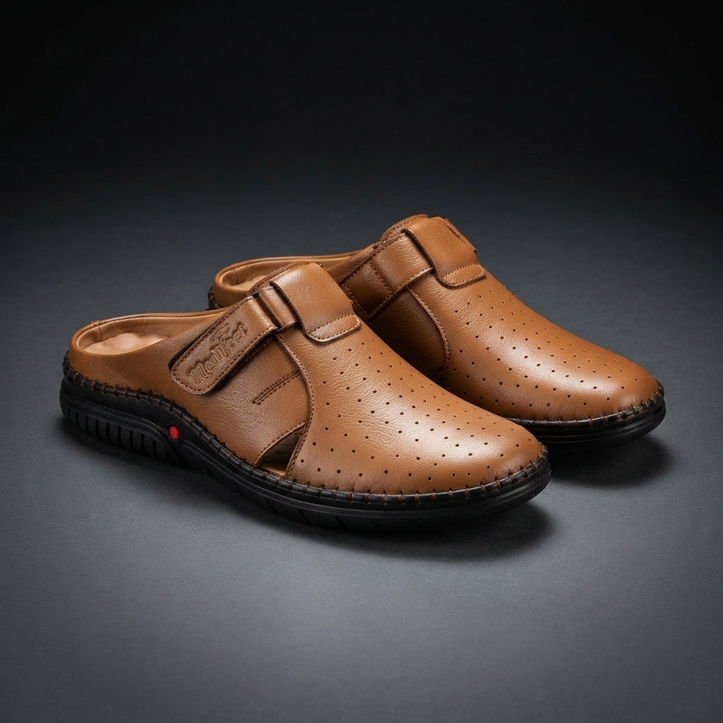 Men's Brown Leather Slip-On Loafer | Comfort Casual Shoes-111
