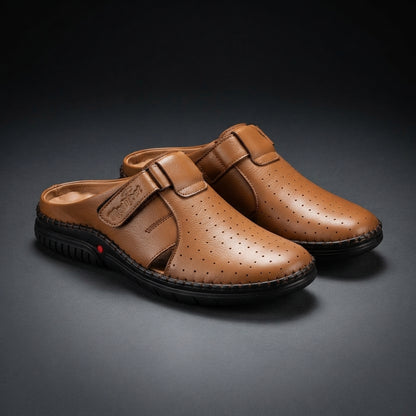 Men's Brown Leather Slip-On Loafer | Comfort Casual Shoes-111