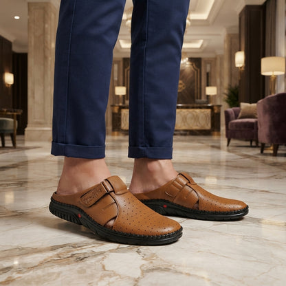 Men's Brown Leather Slip-On Loafer | Comfort Casual Shoes-111