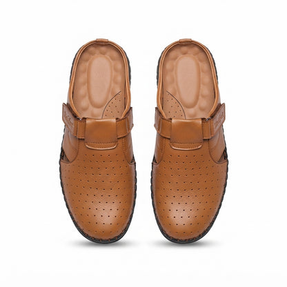 Men's Brown Leather Slip-On Loafer | Comfort Casual Shoes-111