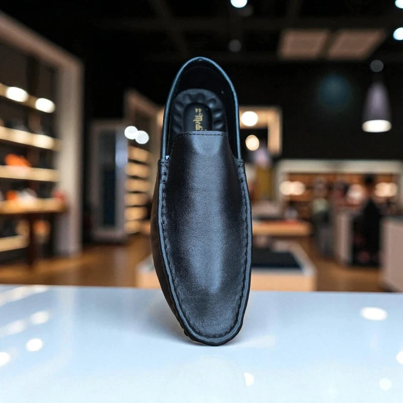 জেনুইন লেদার 102 Classic Black Loafers – Premium Doctor insole Comfort Edition