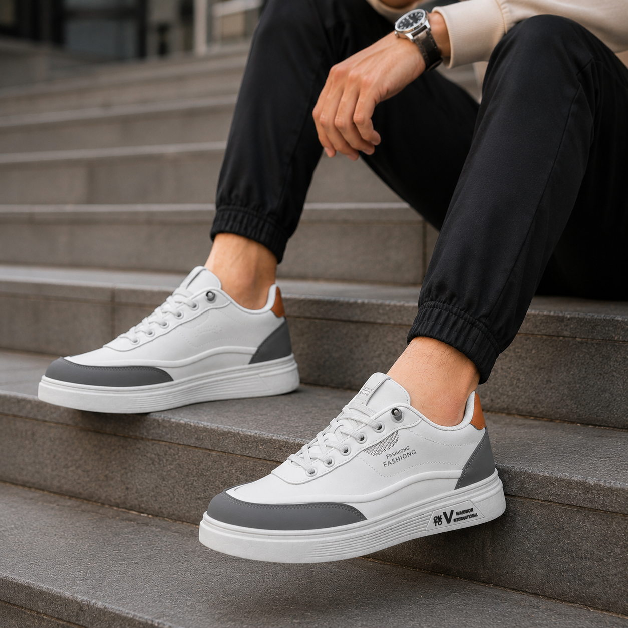 Men’s Premium Gray Casual Sneakers – 327 Gray