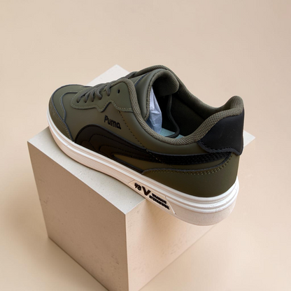 Men’s Premium Army Green Casual Sneakers – 328 Green