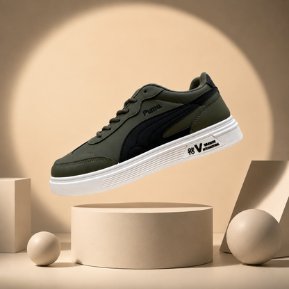 Men’s Premium Army Green Casual Sneakers – 328 Green