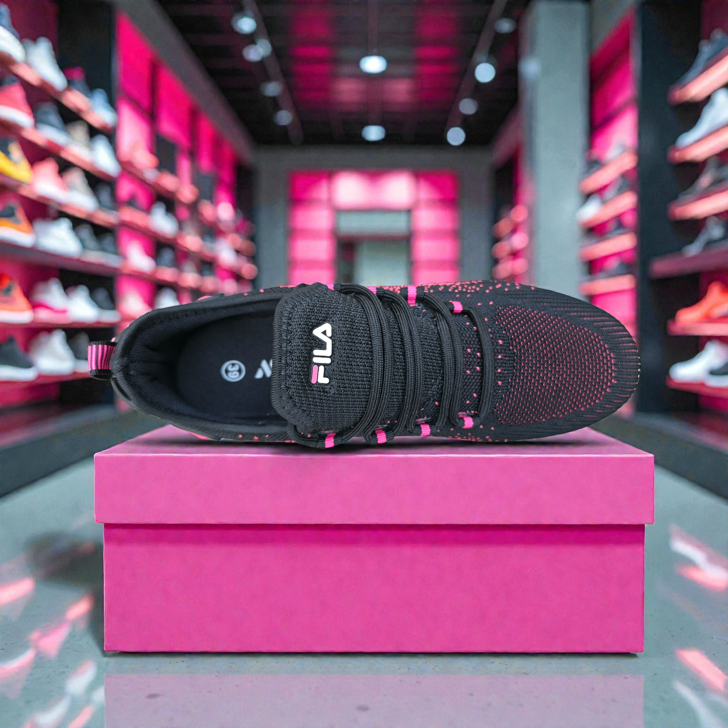 Black Fila  Women's Sneakers – Running Casual Walking Shoe