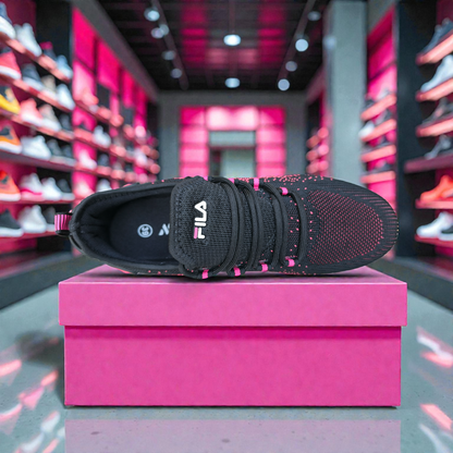 Black Fila  Women's Sneakers – Running Casual Walking Shoe