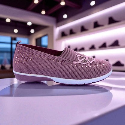 401 - Pink Flower Comfort Loafer For Girls