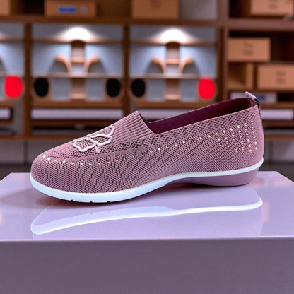 401 - Pink Flower Comfort Loafer For Girls