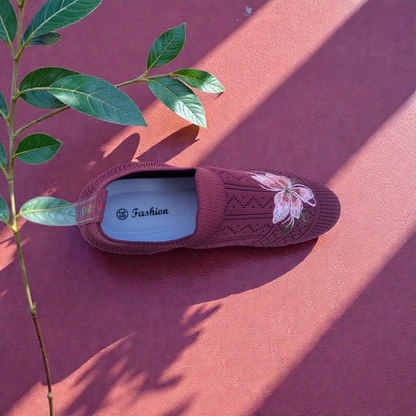 404 - Purple Knit High Loafer For Girls