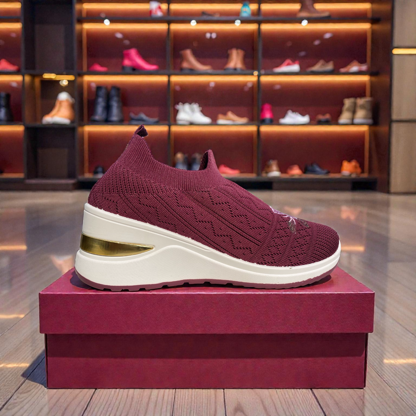 404 - Purple Knit High Loafer For Girls