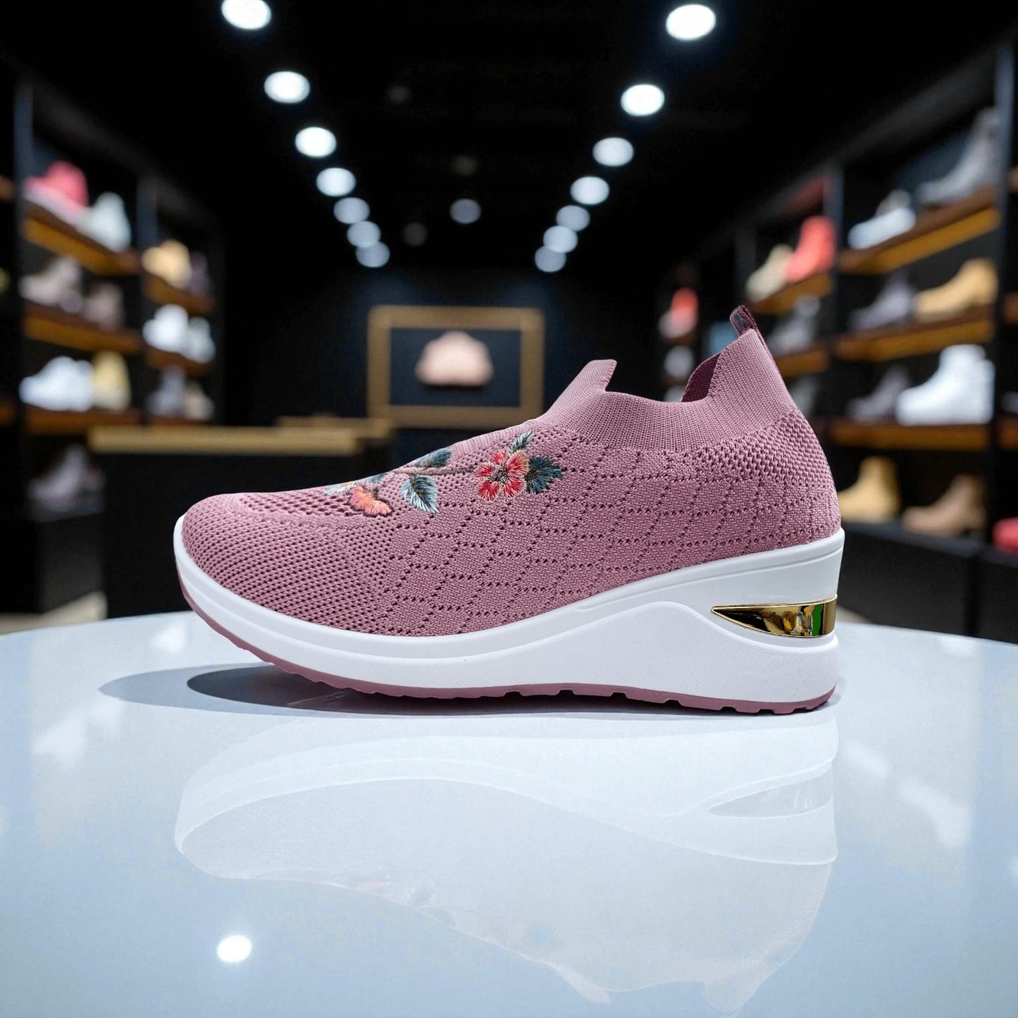 406 - Pink Bloom Knit Sneaker