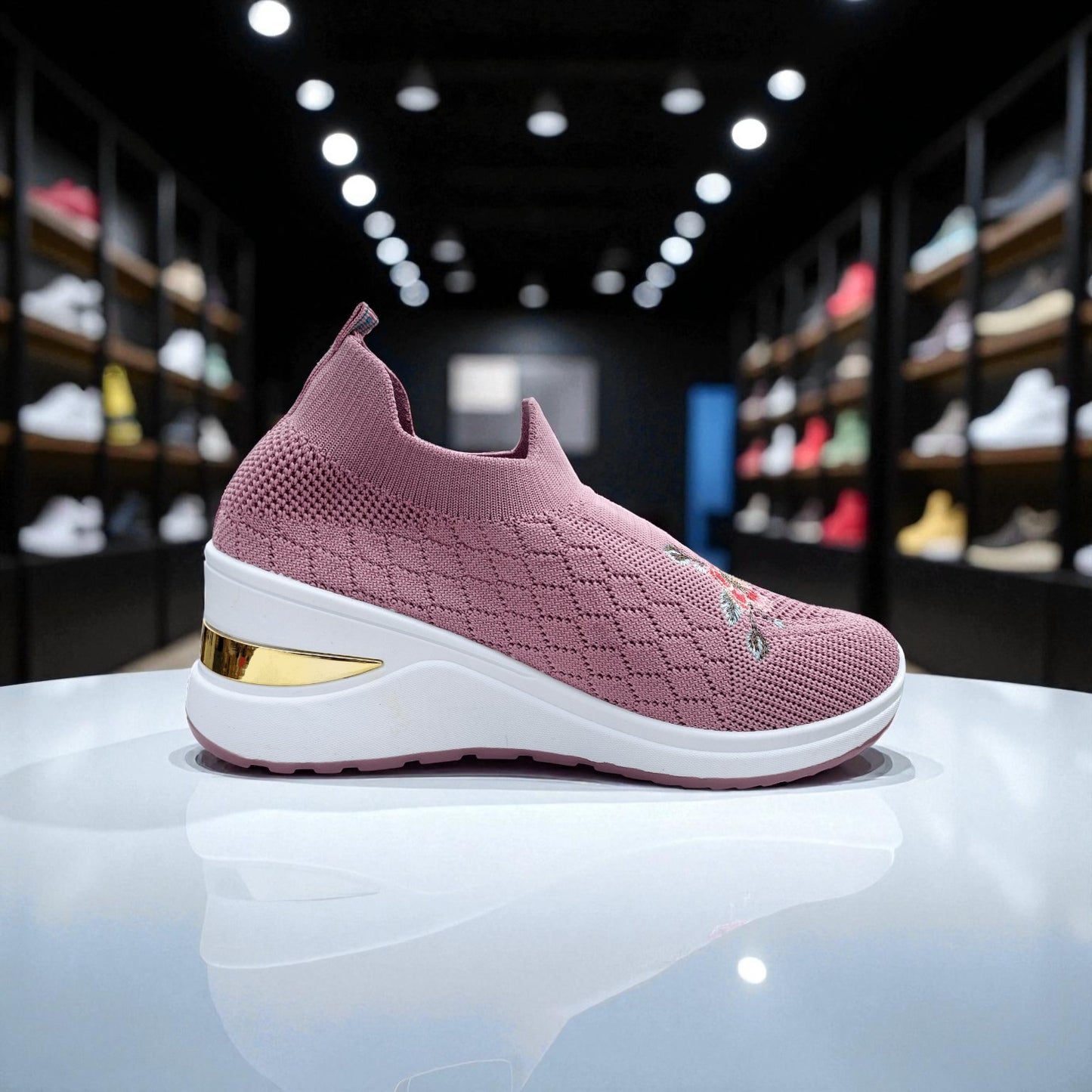 406 - Pink Bloom Knit Sneaker