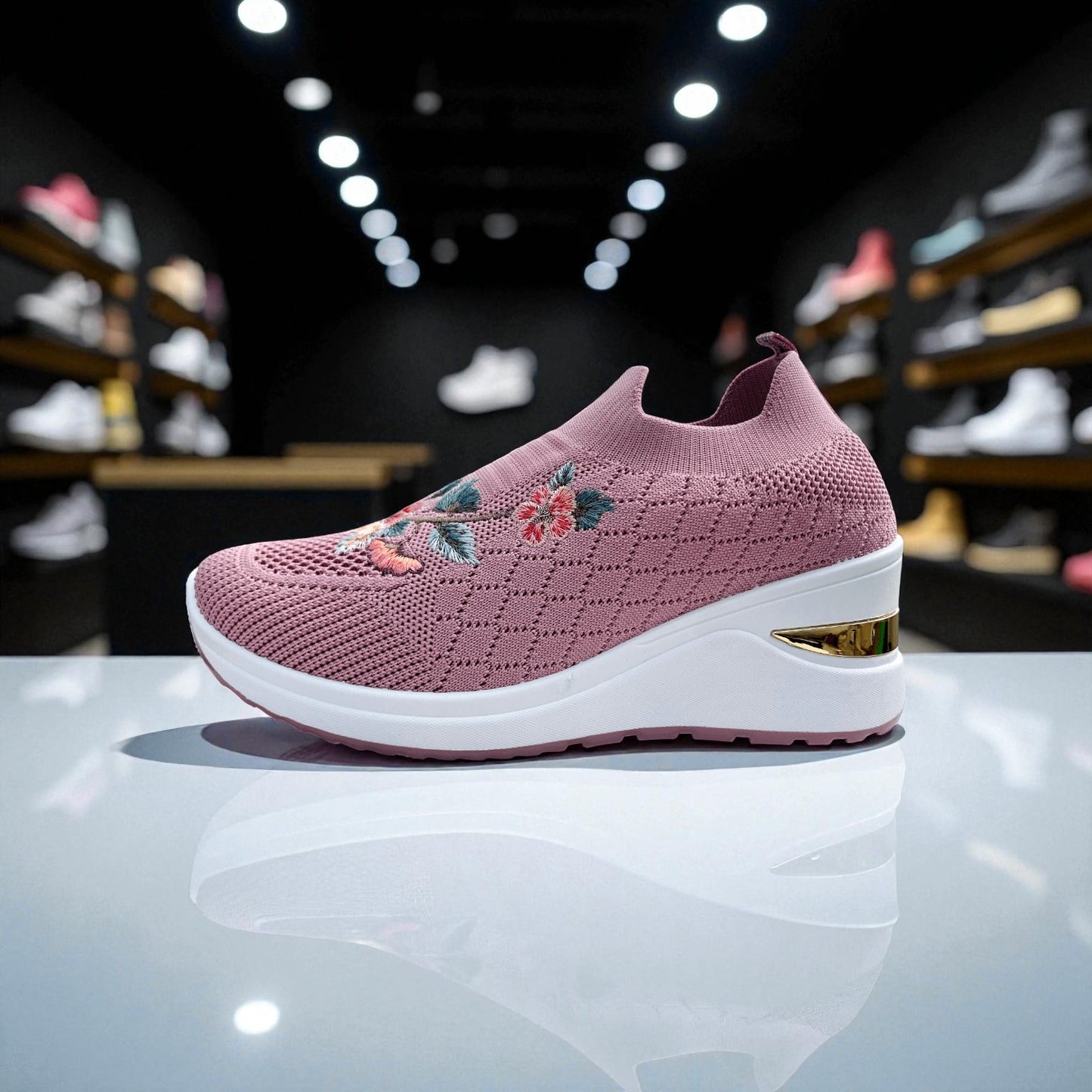 406 - Pink Bloom Knit Sneaker