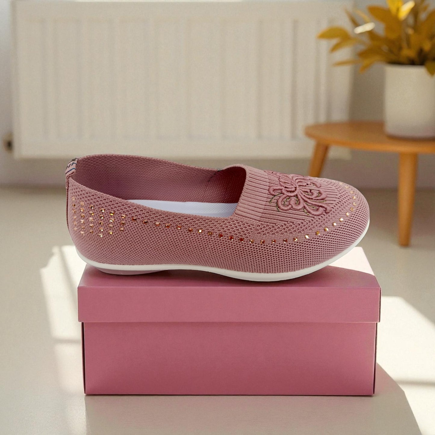 407 - Pink Lace Knit Loafer — Soft Elegance Edition