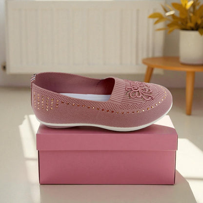407 - Pink Lace Knit Loafer — Soft Elegance Edition