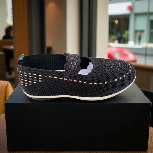 409 - Black Lace Knit Loafer — Soft Elegance Edition