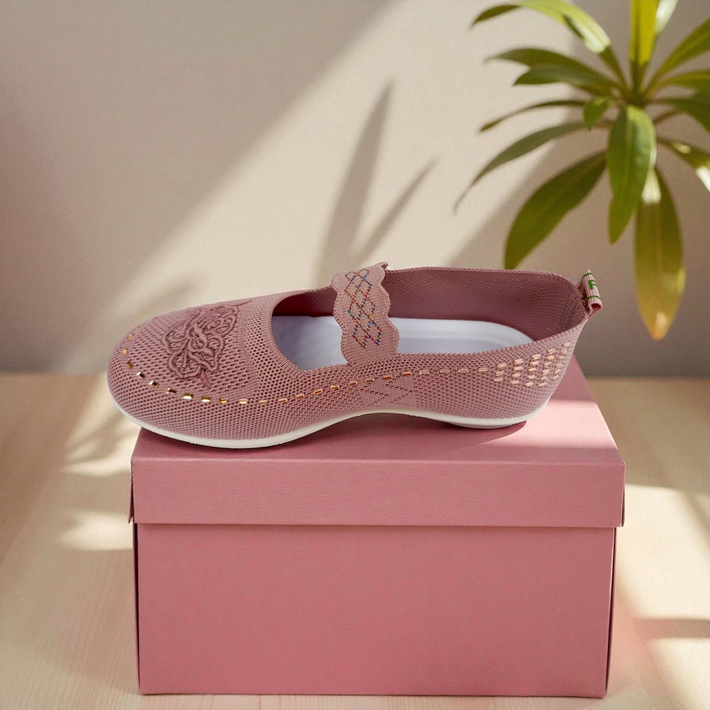 409 - Pink Lace Knit Loafer — Soft Elegance Edition