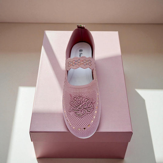 409 - Pink Lace Knit Loafer — Soft Elegance Edition