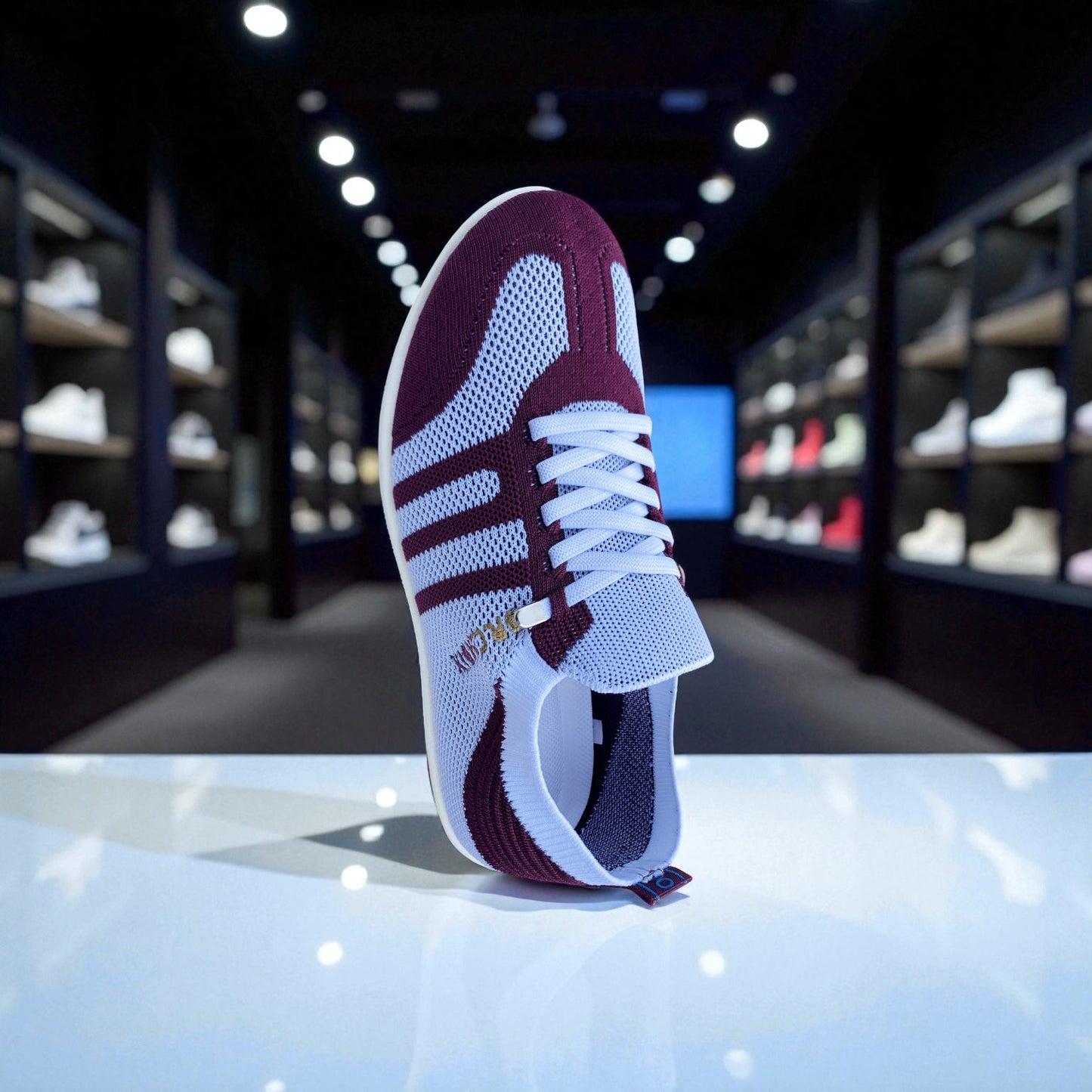 411 - Maroon Active Knit Sneaker – Lightweight Comfort