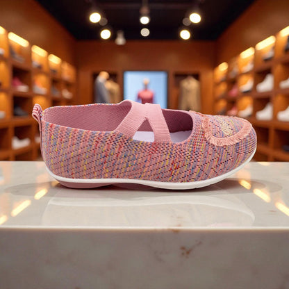 412 - Pink Heart Lace Comfort Loafer