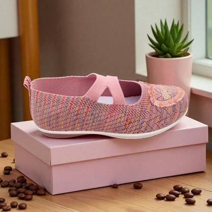 412 - Pink Heart Lace Comfort Loafer