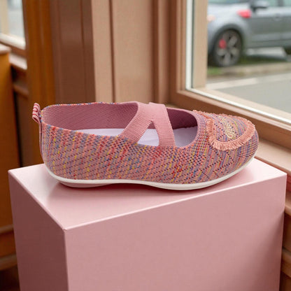 412 - Pink Heart Lace Comfort Loafer