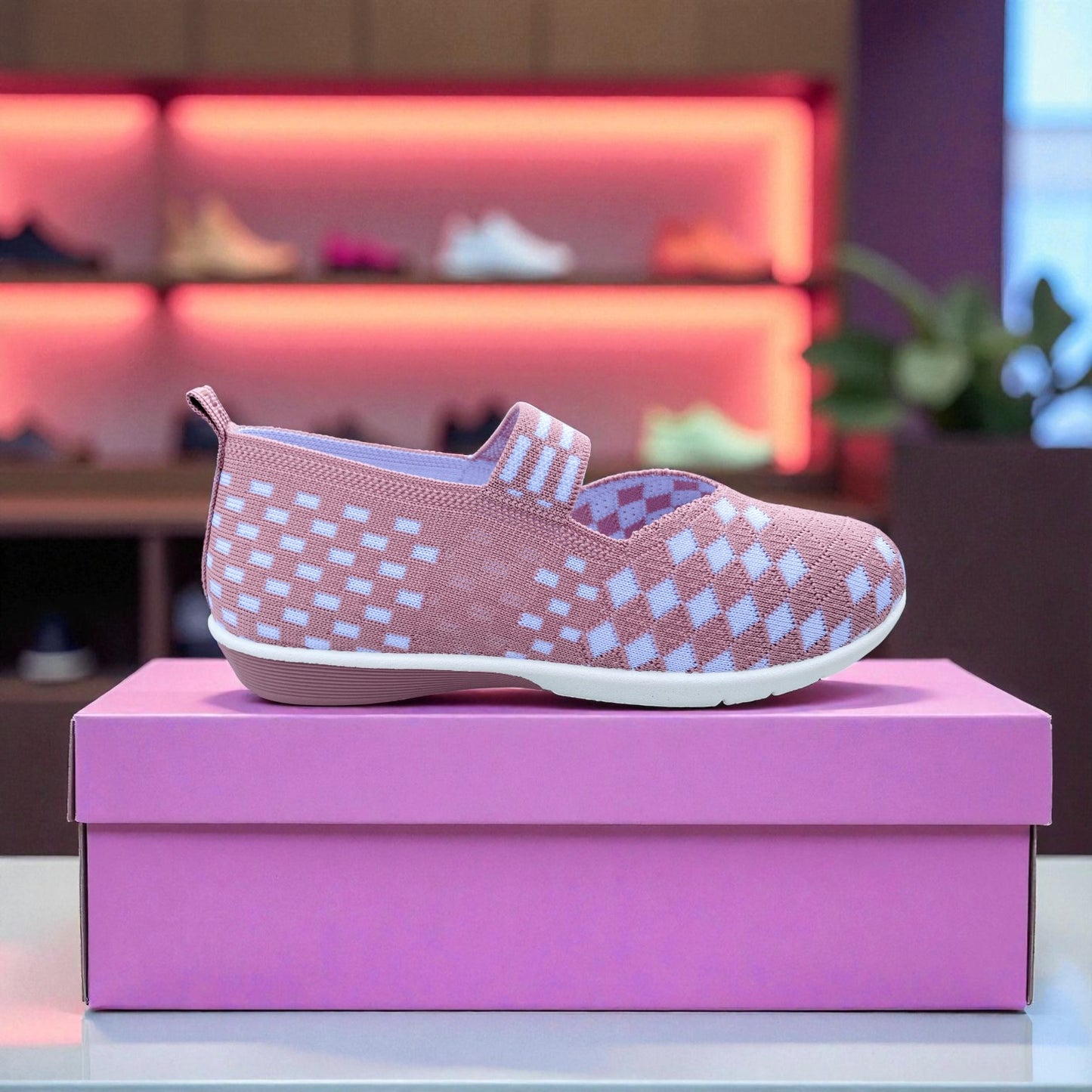 413 - Pink Weave Charm Loafer