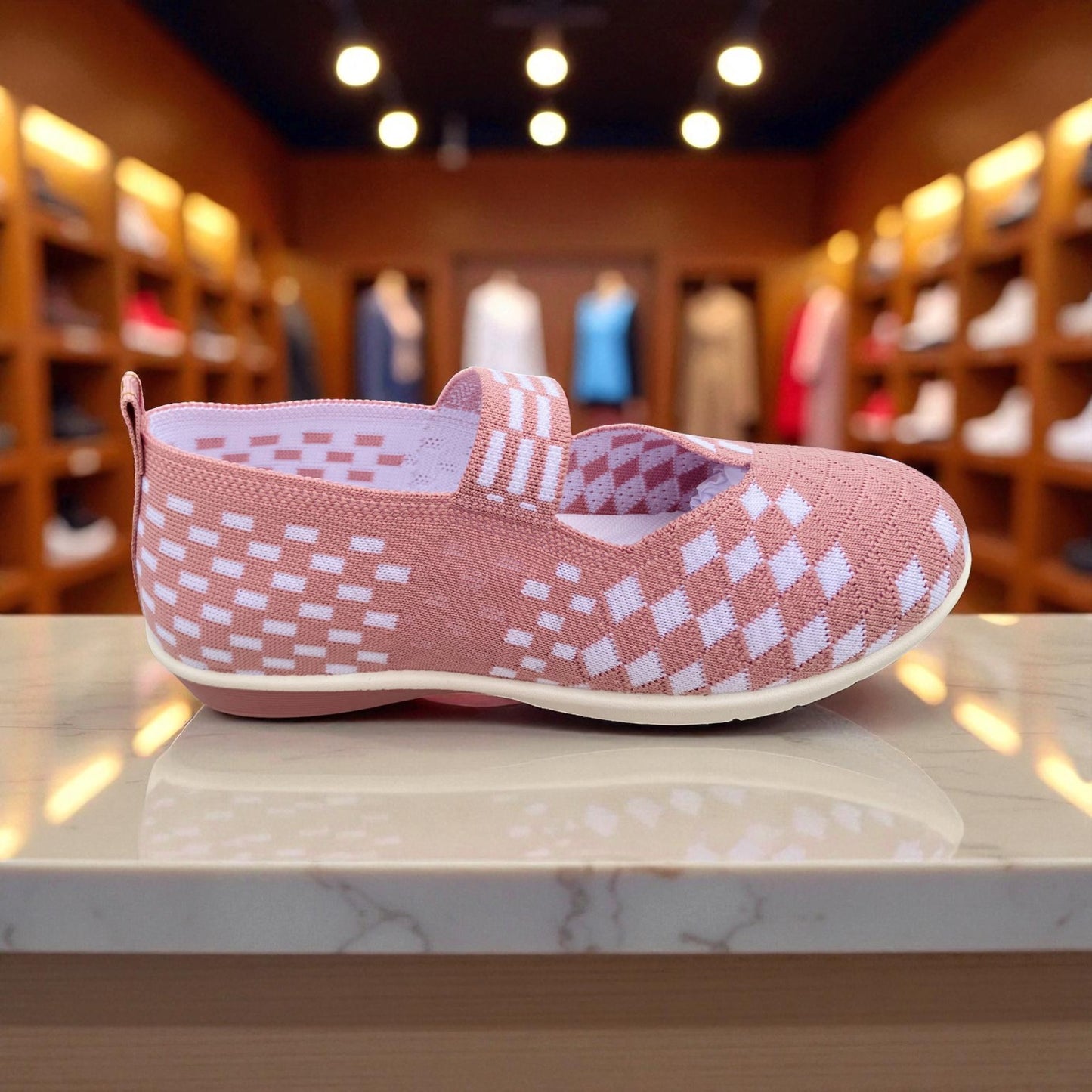 413 - Pink Weave Charm Loafer