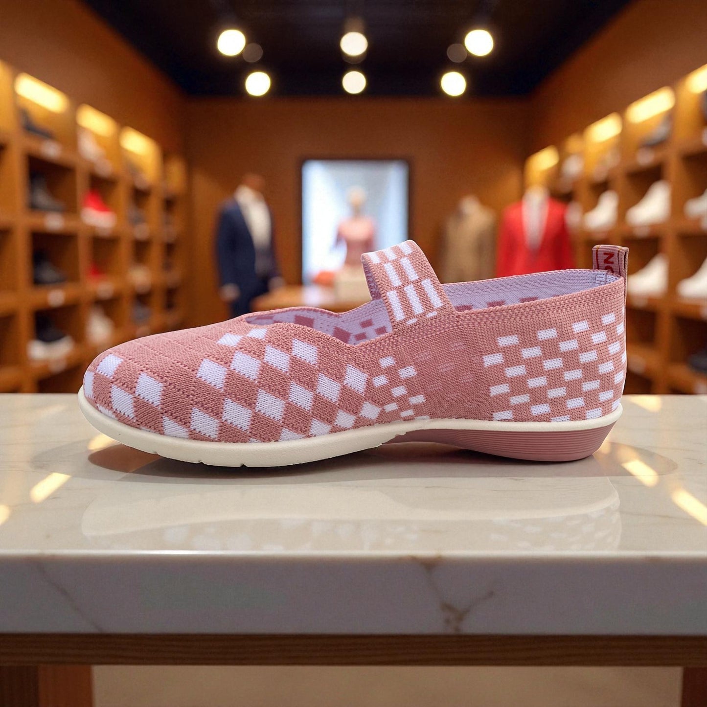 413 - Pink Weave Charm Loafer