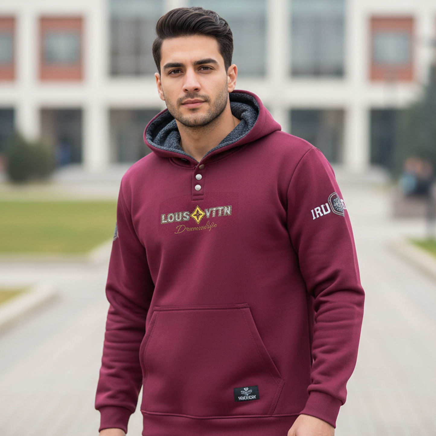 Men’s Maroon Hoodie – Comfortable & Stylish Winter Casual Wear