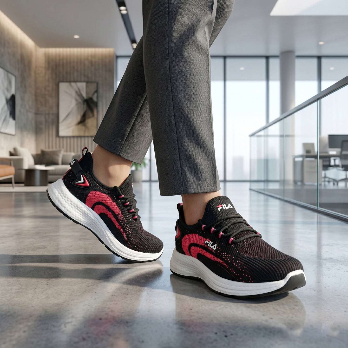 Black Fila  Women's Sneakers – Running Casual Walking Shoe - 4016002