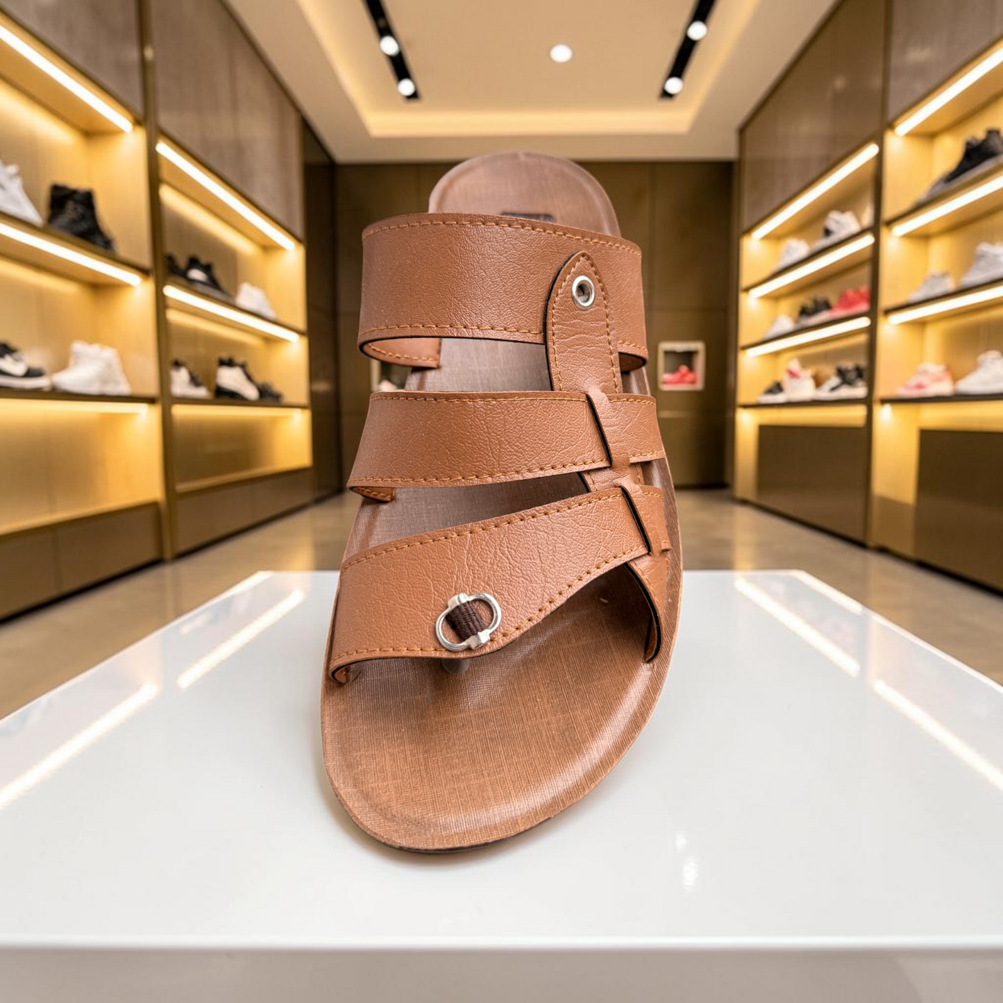 Men’s Premium Brown Multi-Strap  Sandal – Comfortable Durable Casual Slipper - 8643002