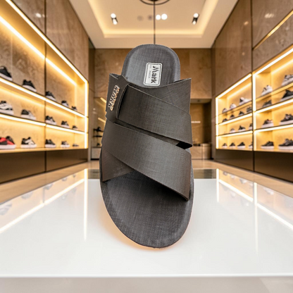 Men’s Premium Black Cross Strap Sandal – Stylish Comfortable Casual Slipper - 8646026