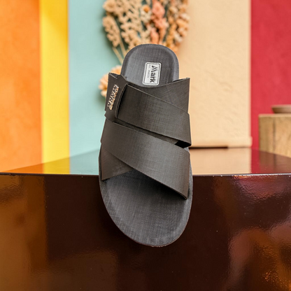 Men’s Premium Black Cross Strap Sandal – Stylish Comfortable Casual Slipper - 8646026