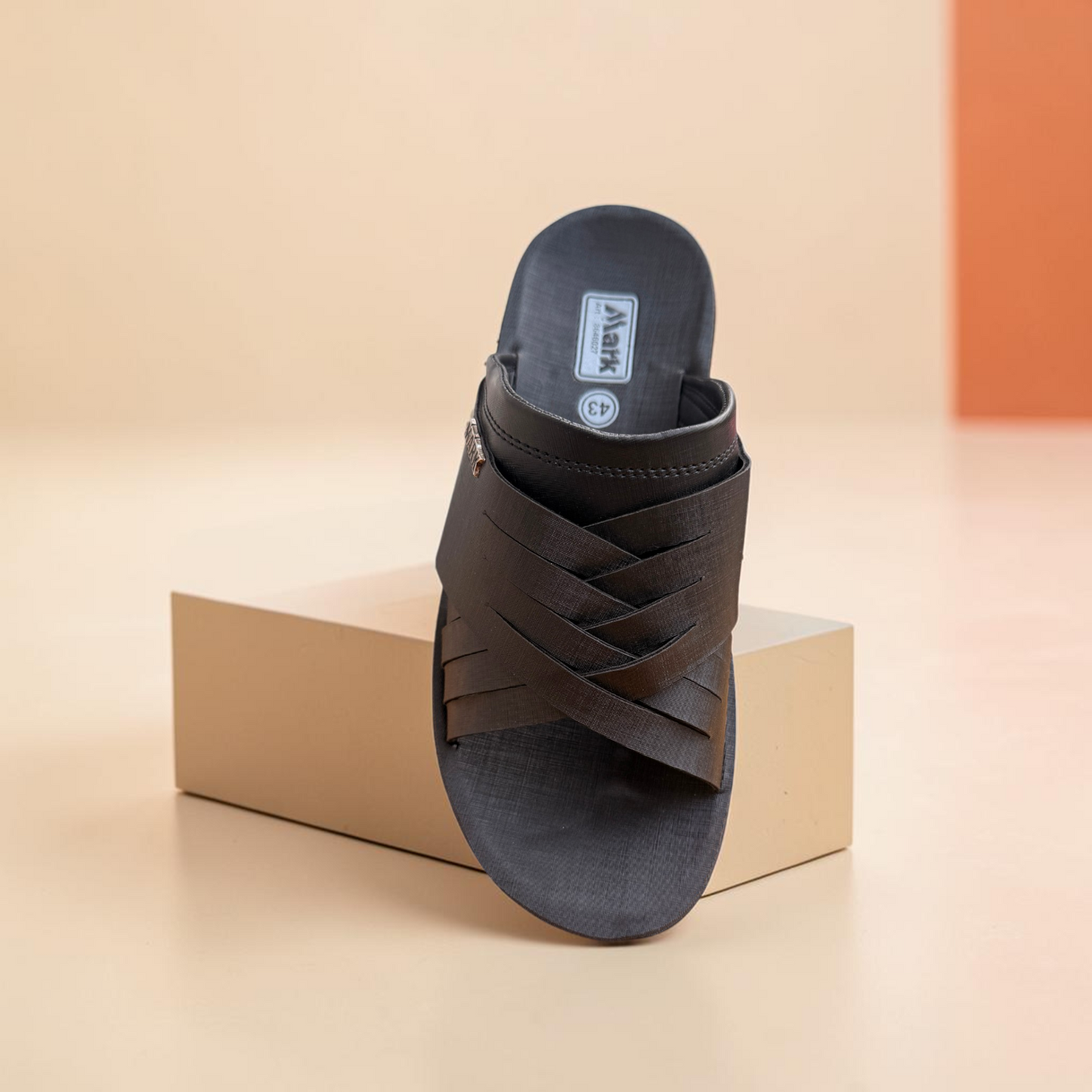 Men’s Premium Black Cross Strap Sandal – Stylish Comfortable Casual Slipper - 8646027