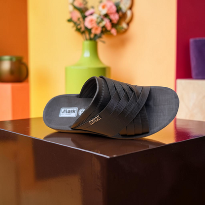 Men’s Premium Black Cross Strap Sandal – Stylish Comfortable Casual Slipper - 8646027