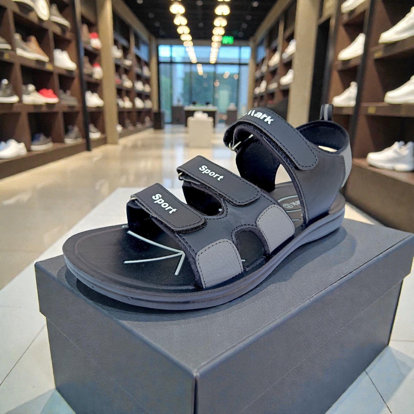 Men’s Premium Black Sport Sandal – Comfortable Adjustable Outdoor Slipper 8966101