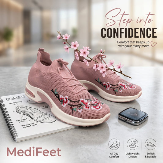 Pink  Women's Sneakers – Running Casual Walking Shoe 5011